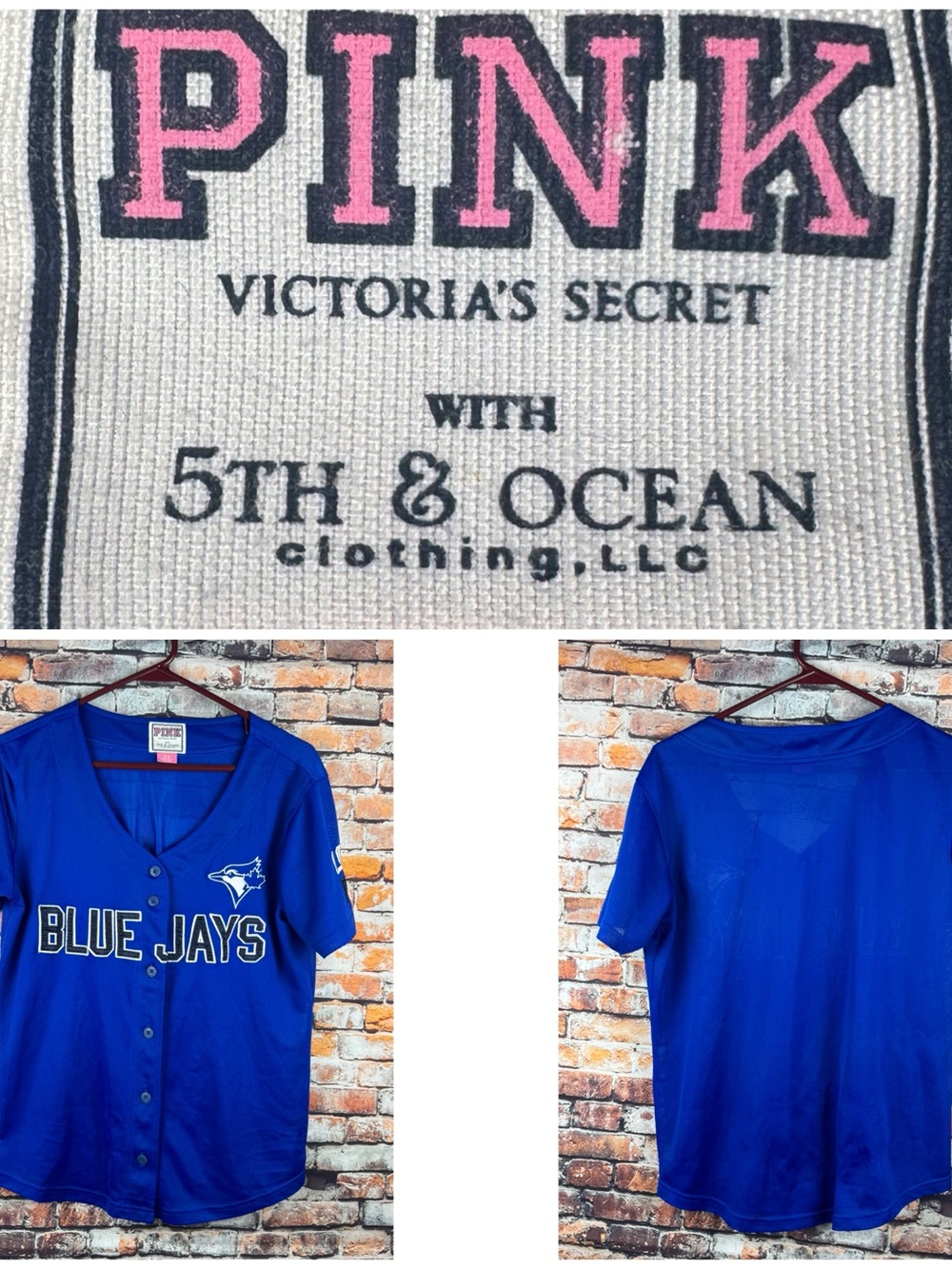 Pink Victoria's Secret x 5th & Ocean Women's Toronto Blue Jays Jersey Small Pet